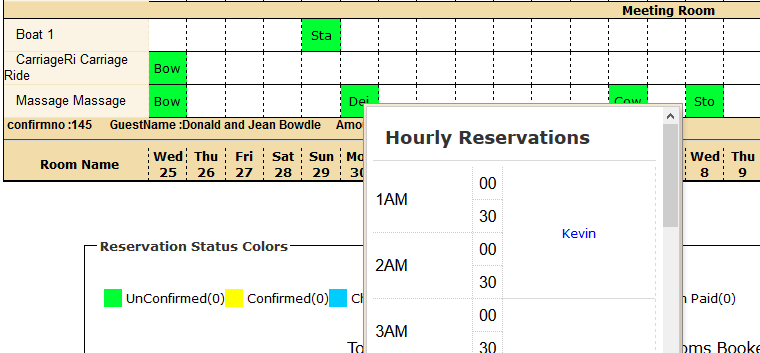 hourly reservation from monthly calendar - new feature