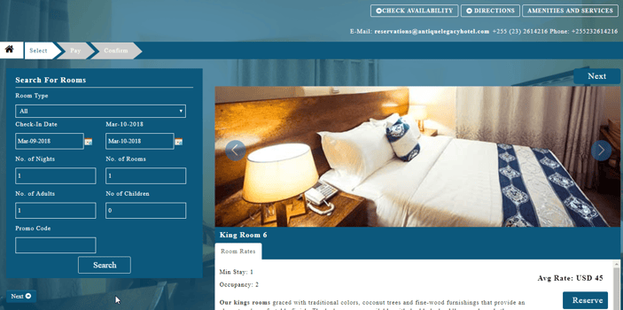 EasyInnkeeping Twenty Templates - Online Booking Engine