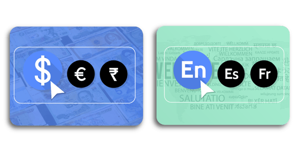 multi-language and currency support 