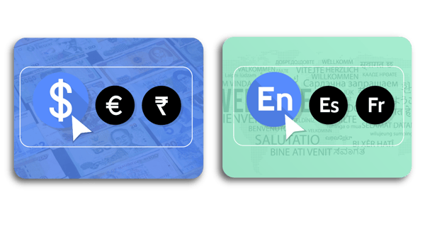 multi-language and currency support multi-language and currency support